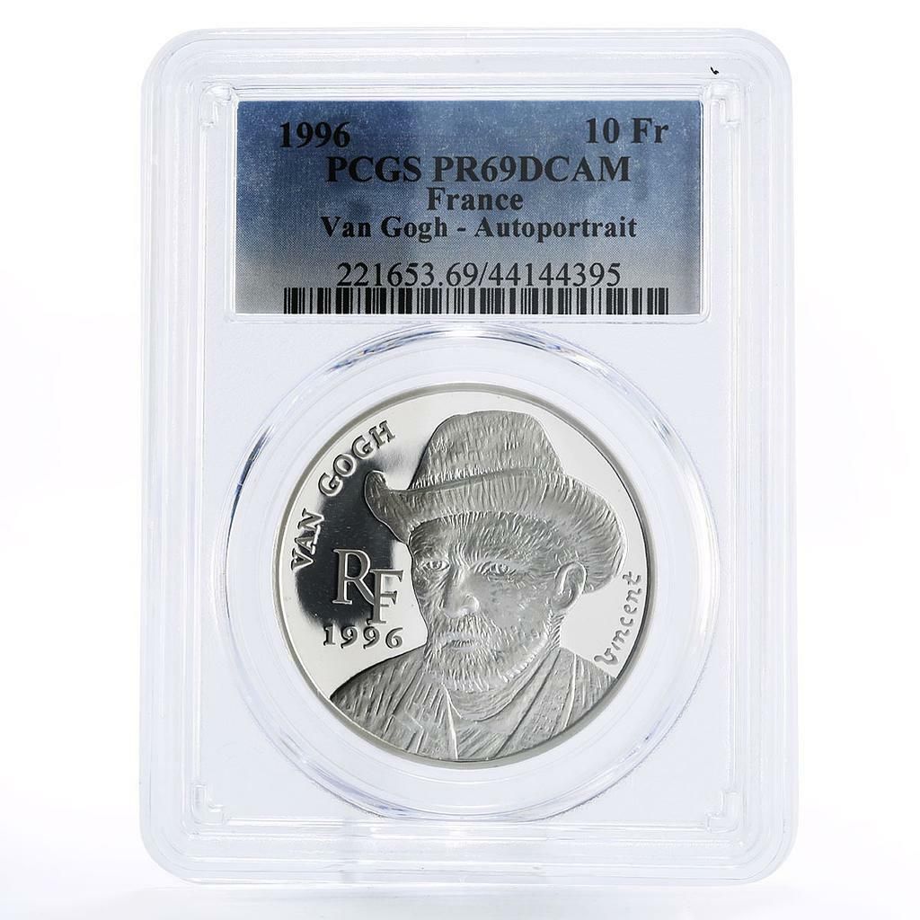 フランス 10 フラン ゴッホ アート オートポートレート PR69 PCGS 銀貨