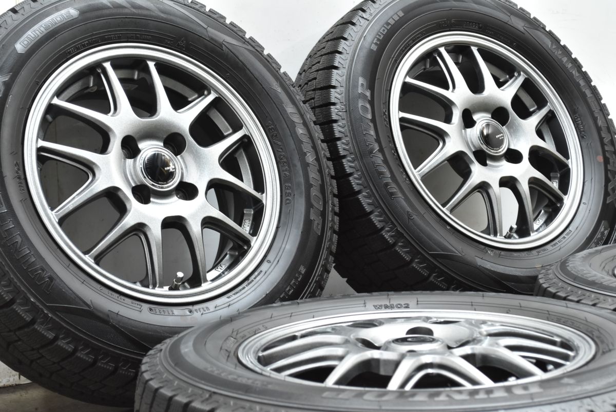 バリ溝 ZACK 14 in 5 J 40 PCD 100 ダンロップ ウィンターマックス WM 02 185 70 R アクア ヴィッツ ヤリス フィールダー ノート