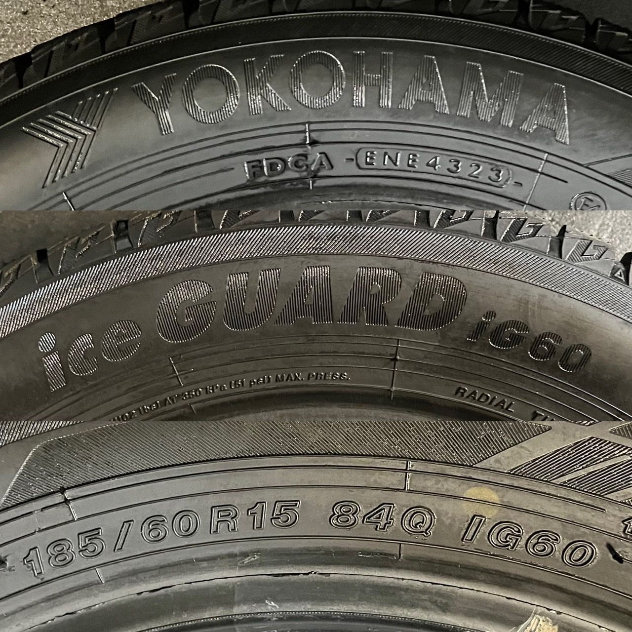 2023/2021年製 約8～9分山 ヨコハマ YOKOHAMA アイスガード iceGUARD