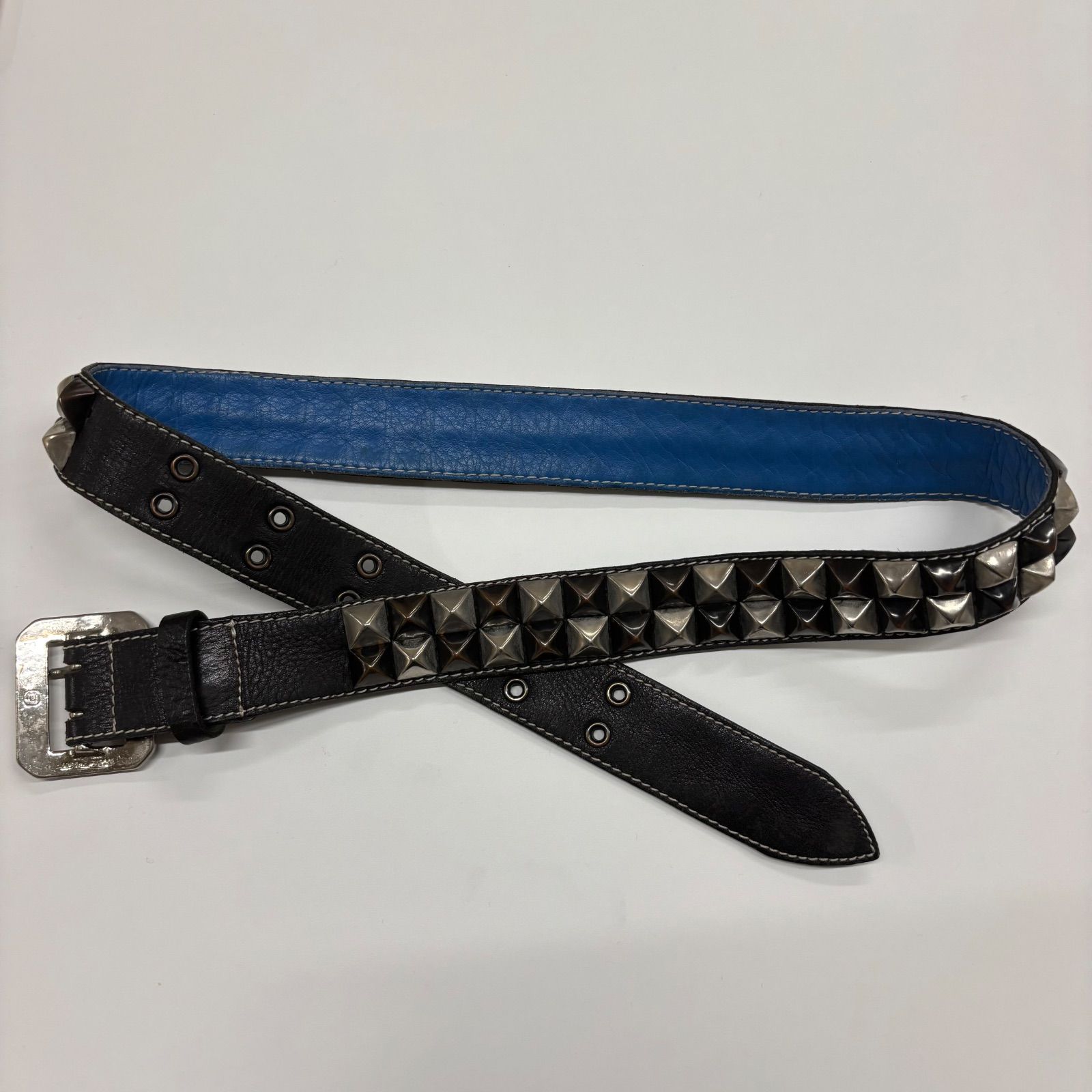 ◎ NEIGHBORHOOD スタッズ ベルト／ネイバーフッド／レザー／ブラック