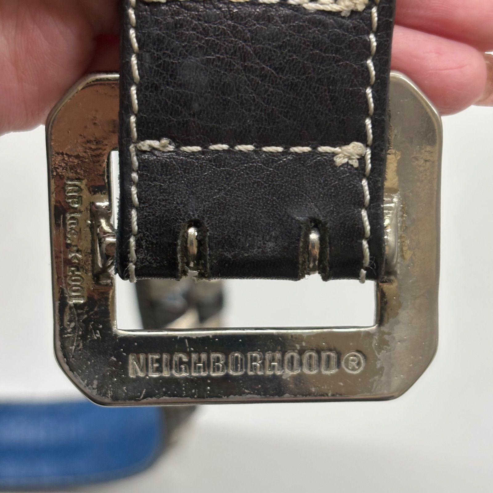 ◎ NEIGHBORHOOD スタッズ ベルト／ネイバーフッド／レザー／ブラック