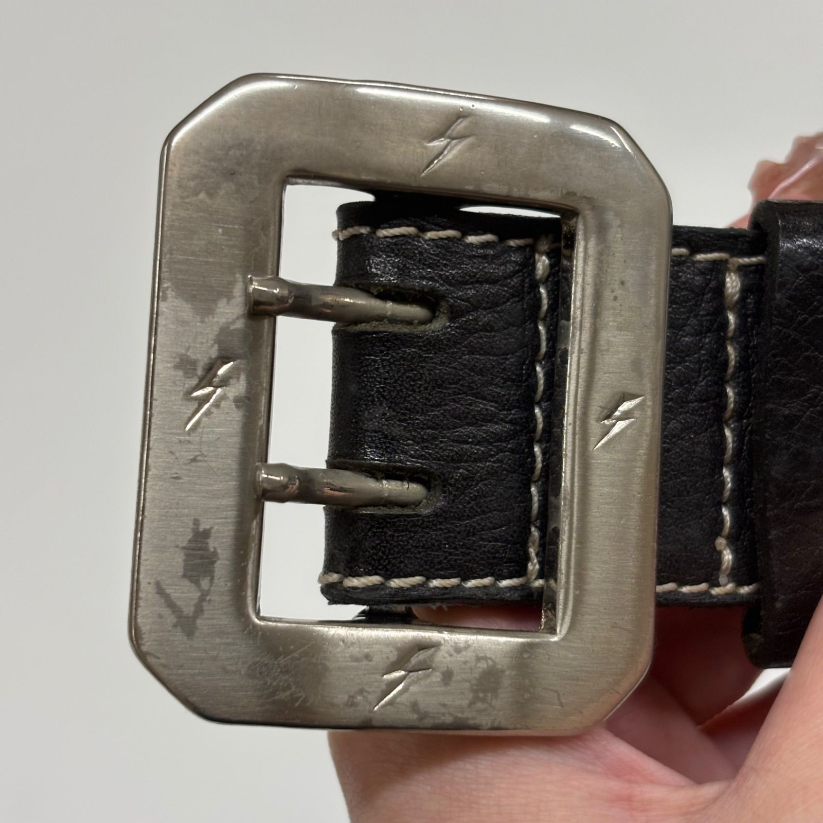 ◎ NEIGHBORHOOD スタッズ ベルト／ネイバーフッド／レザー／ブラック