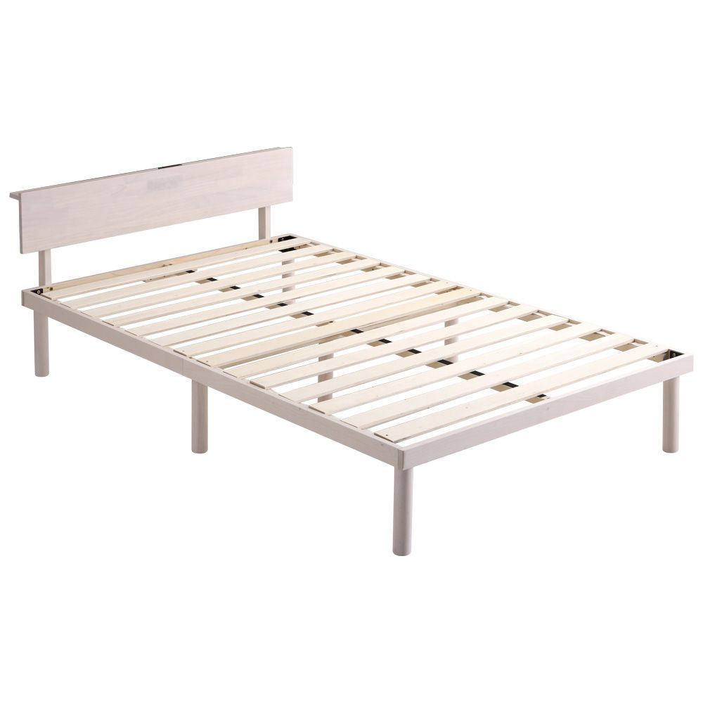 宮セット】パイン材高さ2段階調整脚付きすのこベッド(セミダブル) ASP