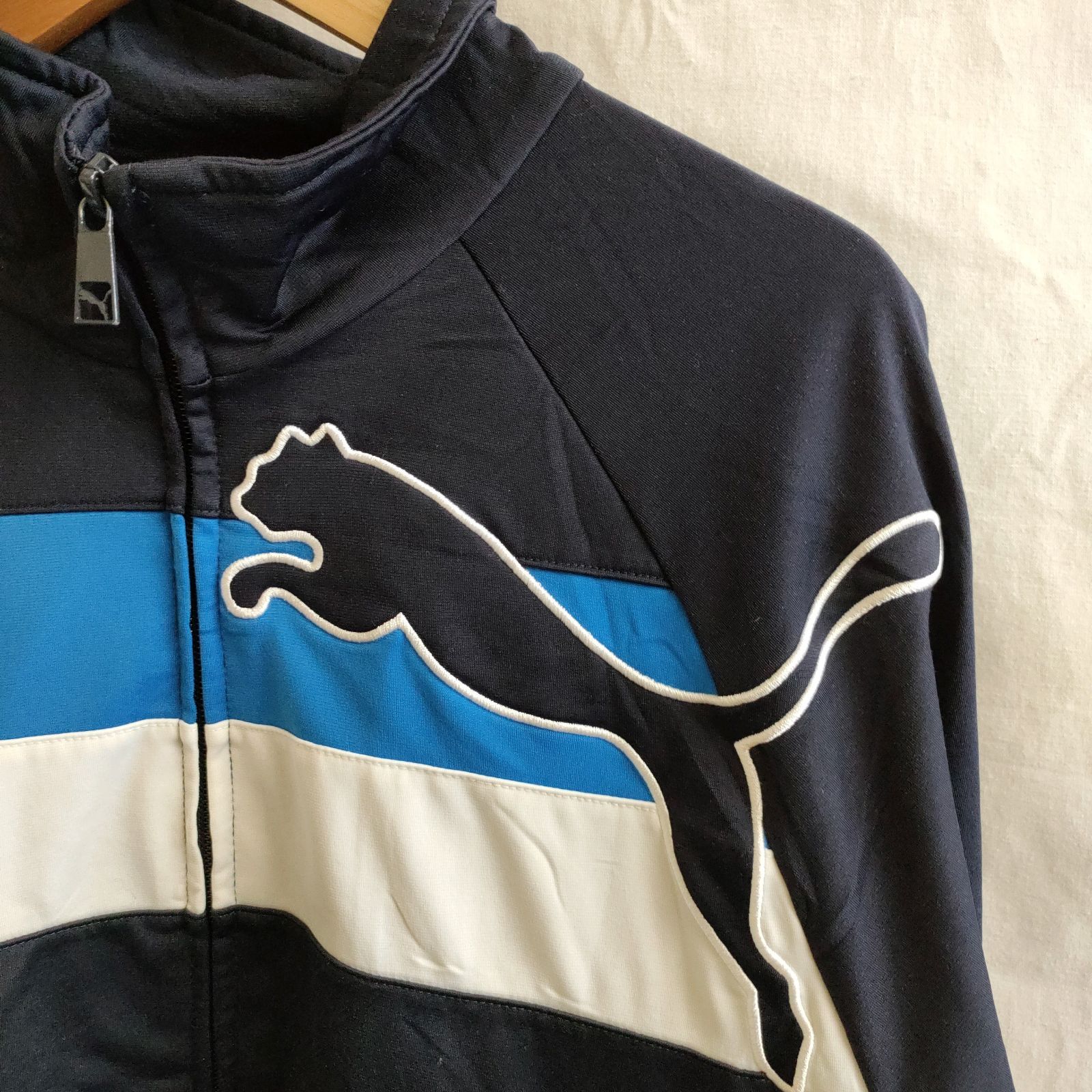 PUMA 青 ジャージ サイズL プーマ PUMA ネイビー ブルー 紺色 青 ジャージ Lサイズ - メルカリ