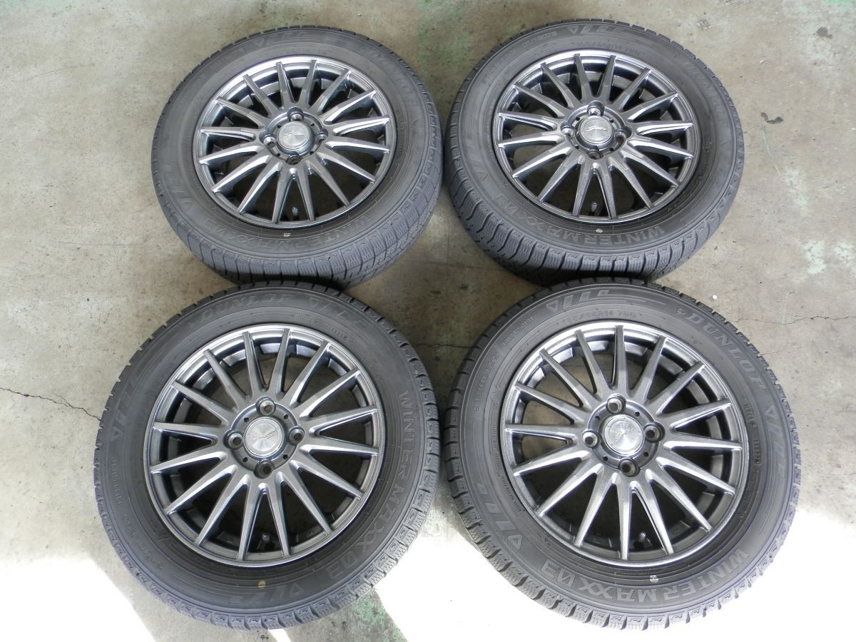 M900A ルーミー SEIN 14インチ 社外アルミホイール付スタッドレスタイヤ 4本SET 165/65R14 2022年製 4.5J +45 4H 100 タンク ソリオ