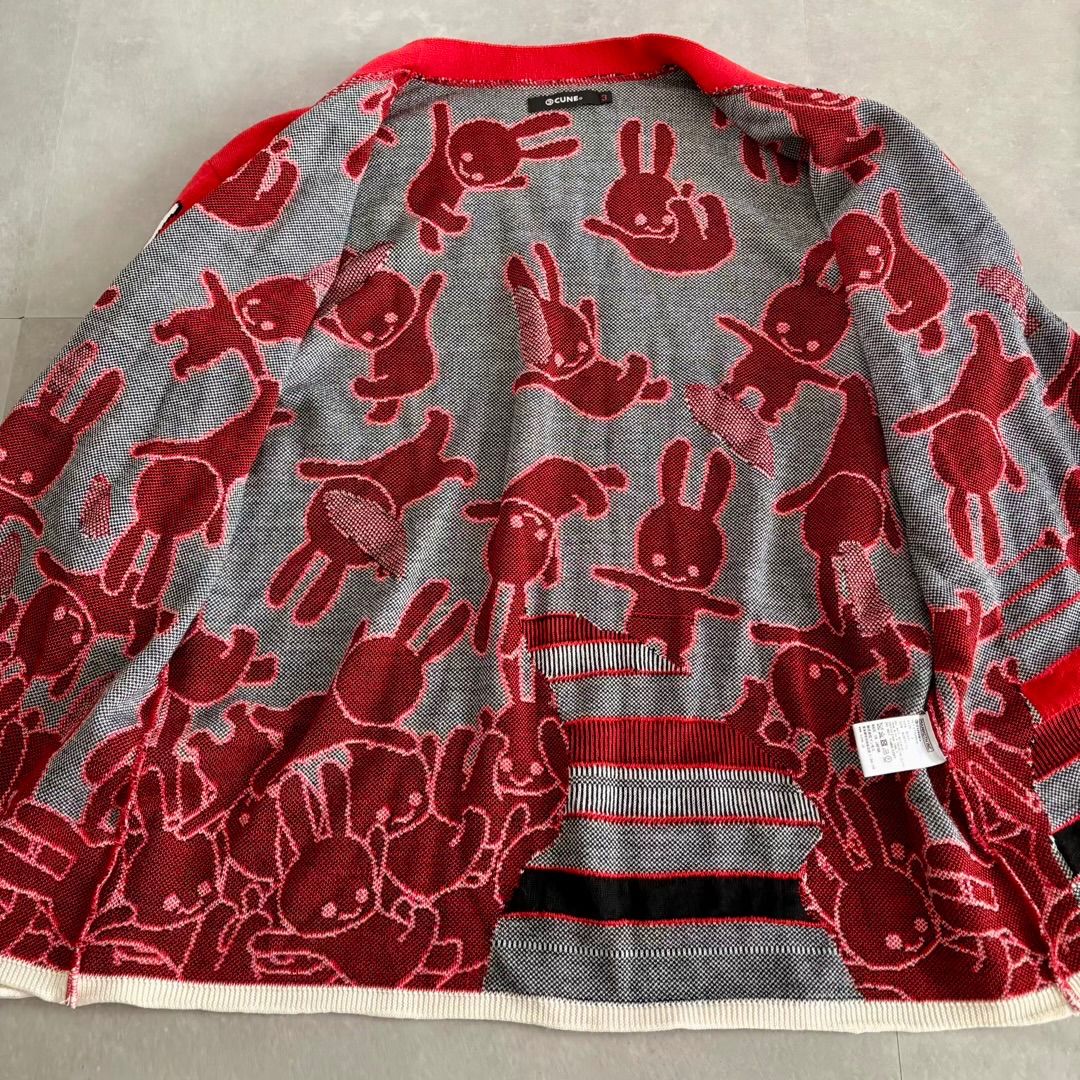 完売品 CUNE ボロボロ風のカーディガン 3 赤 完売品 CUNE ボロボロ風のカーディガン 3 赤