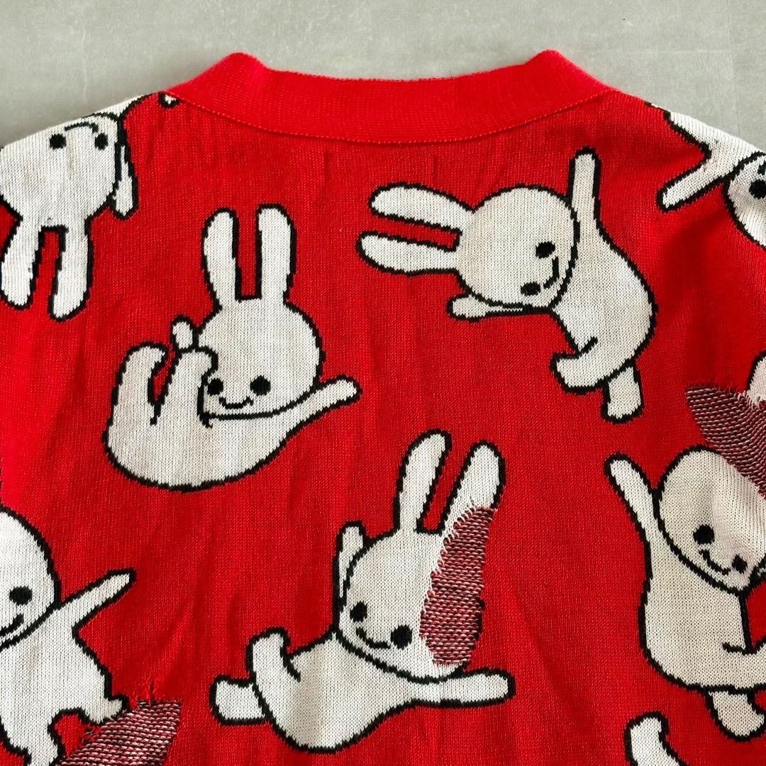 完売品 CUNE ボロボロ風のカーディガン トップ 3 赤 完売品 CUNE