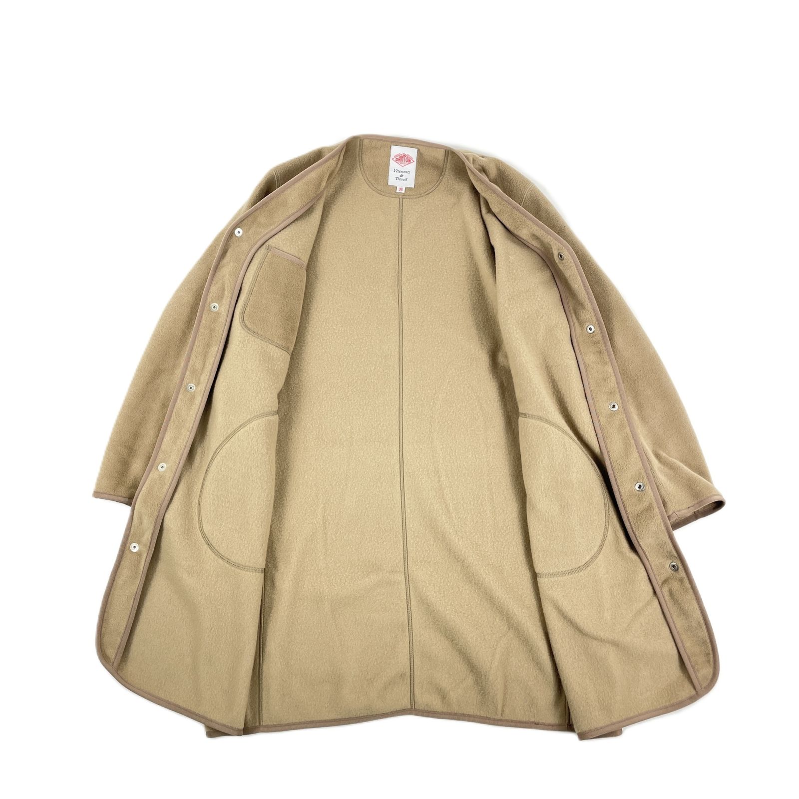 DANTON ダントン JD-8992 FLEECE COLLARLESS COAT フリースカラーレス 