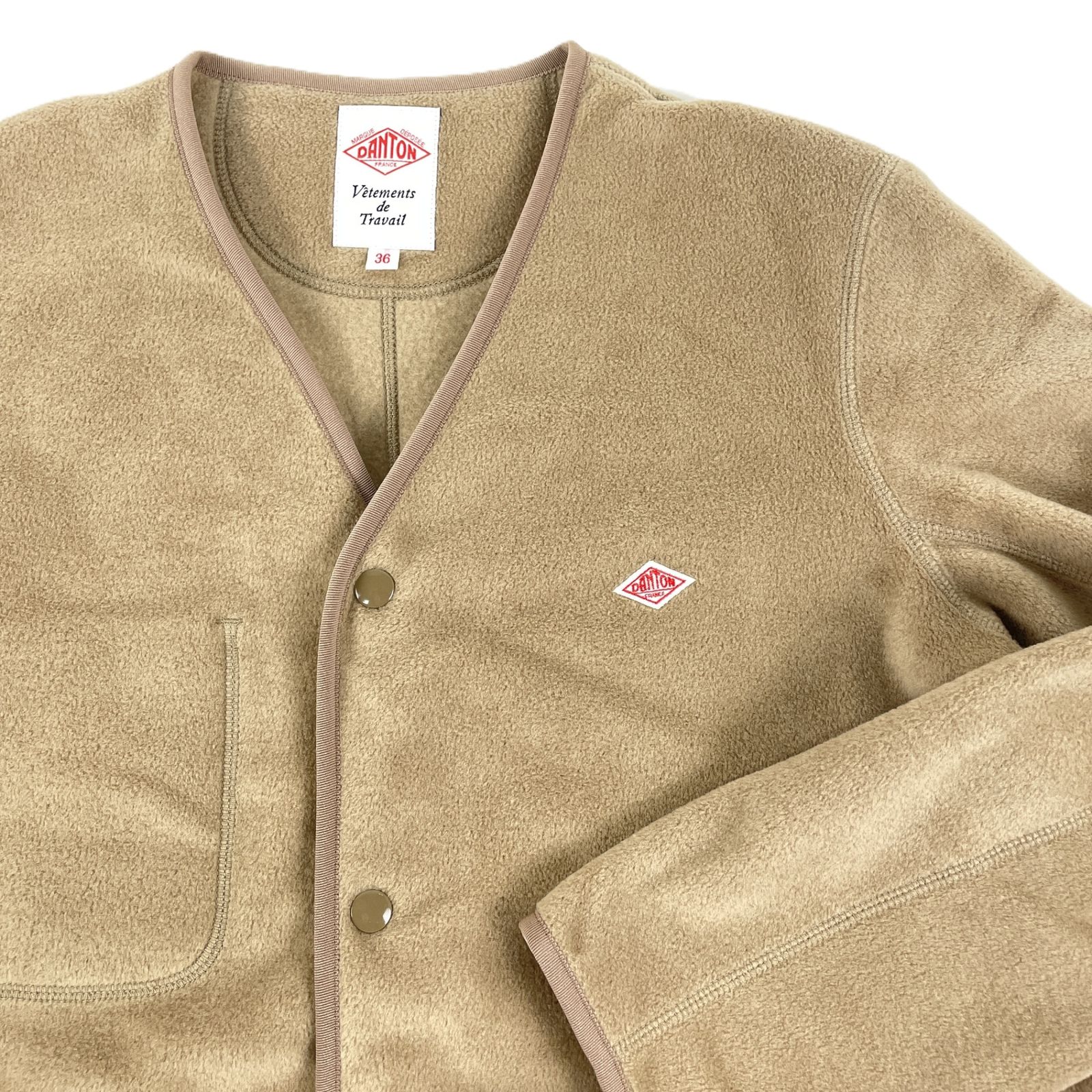 DANTON ダントン JD-8992 FLEECE COLLARLESS COAT フリースカラーレス 