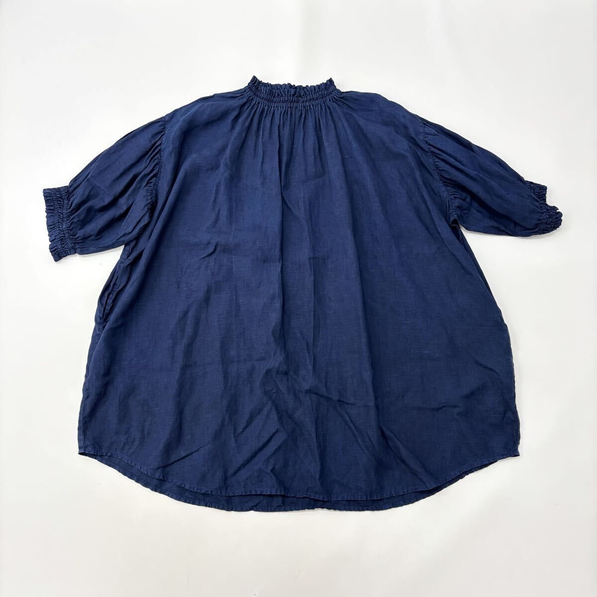 blueingreen ブルーイングリーン インディゴ リネン チュニック ワンピース シャーリング ブラウス 高城染工場 サイズ 711 0050