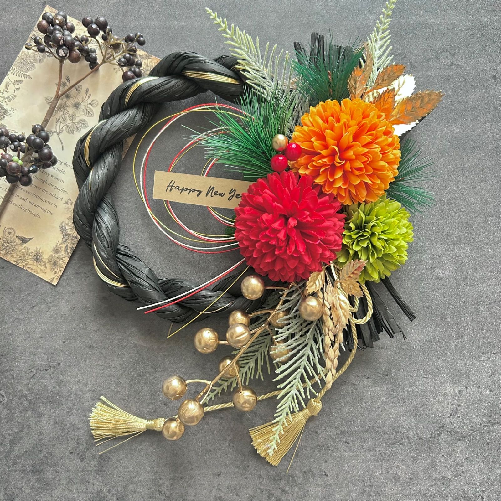 しめ縄　お正月飾り　しめ縄リース新年　No.8 しめ縄お正月飾りしめ縄リース新年No.8