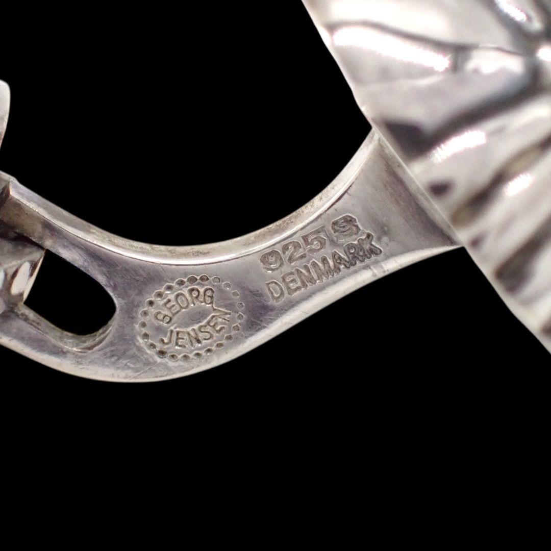 レア ジョージジェンセン オニキス カフス #24 フラワー 925 4277