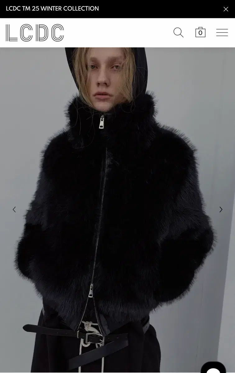 LCDC FUR ZIP UP JACKET BLACK