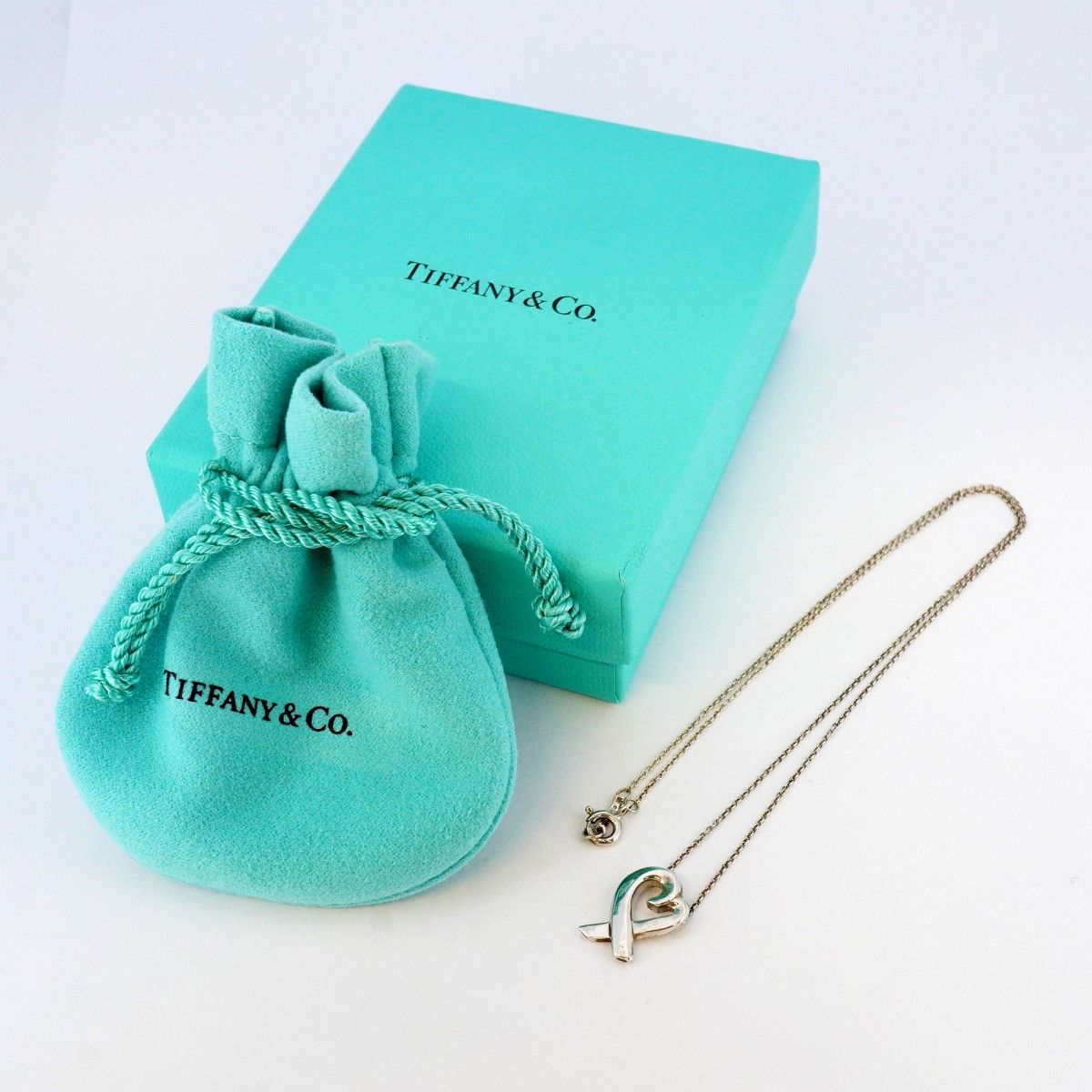 5job0528】ティファニー ネックレス ラビングハート シルバー925【中古
