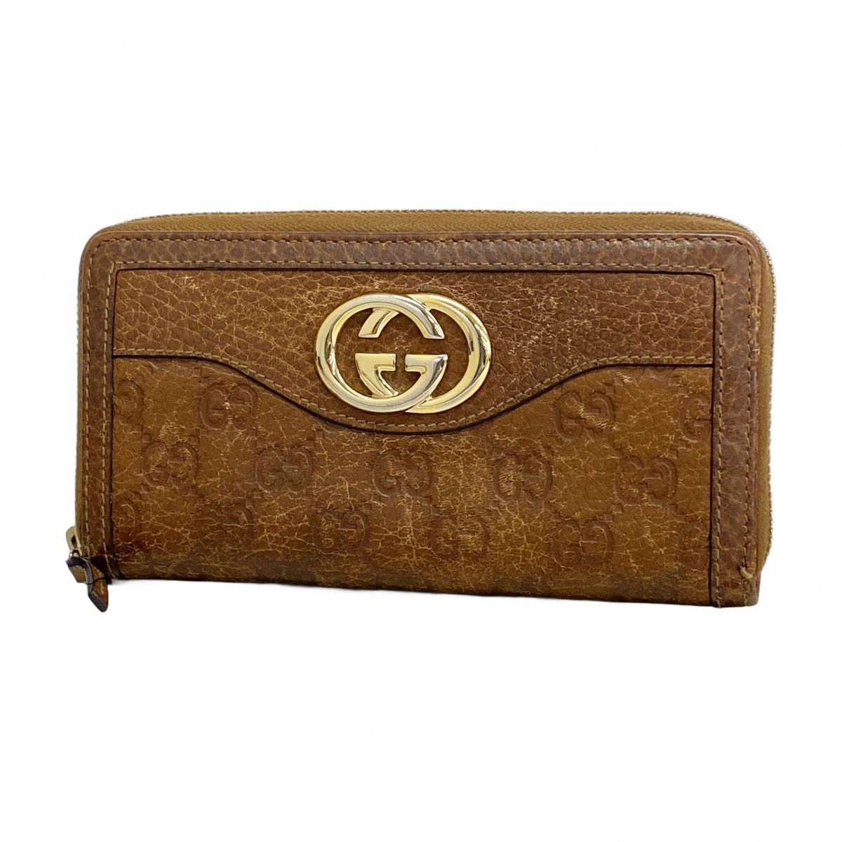 【5oe5710】グッチ 長財布 グッチシマ 308012 レザー ブラウン シャンパンゴールド金具【中古】レディース 5oe5710】グッチ 長財布 グッチシマ 308012 レザー ブラウン