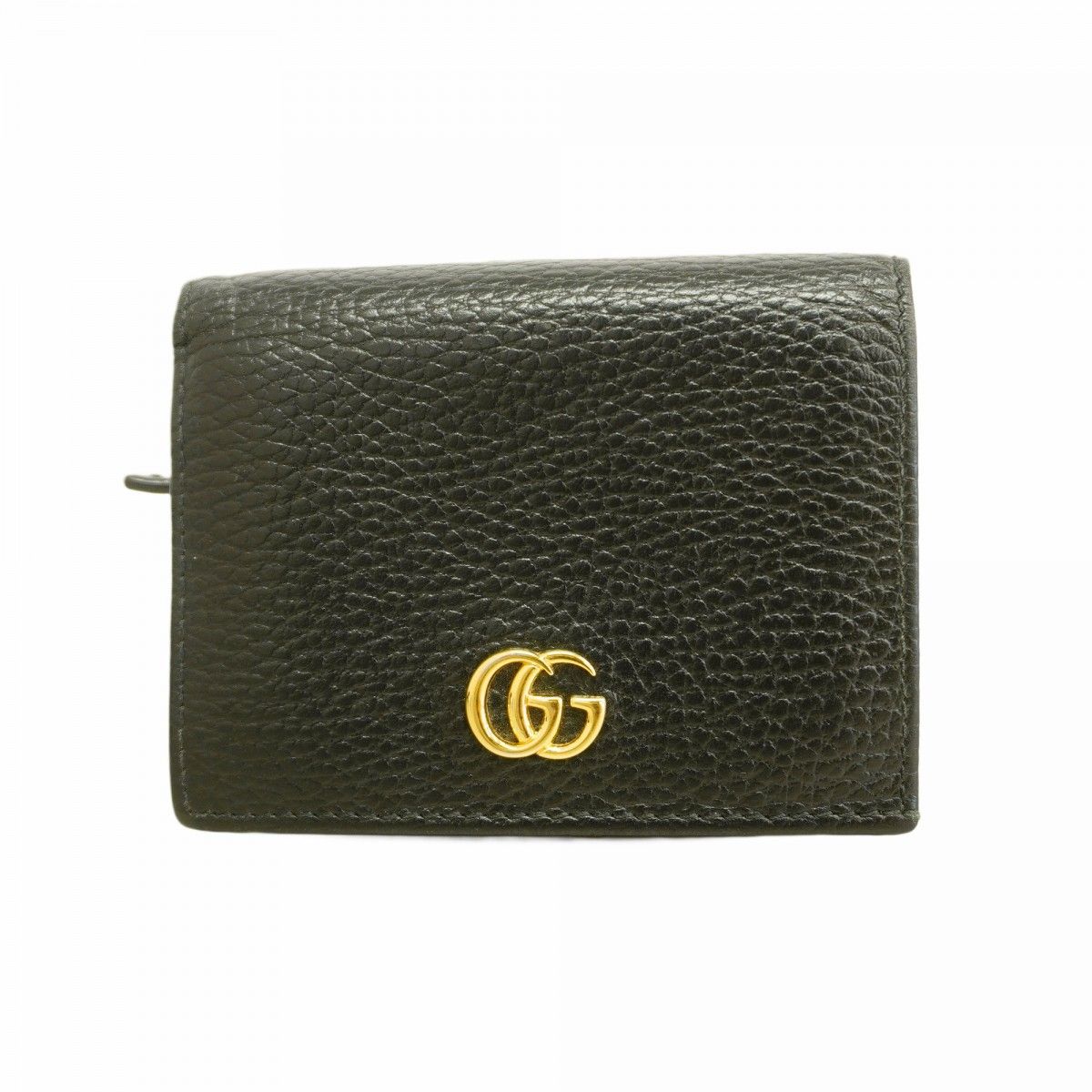 5 oe 5773 グッチ 財布 GGマーモント 456126 レザー ブラック ゴールド金具 レディース