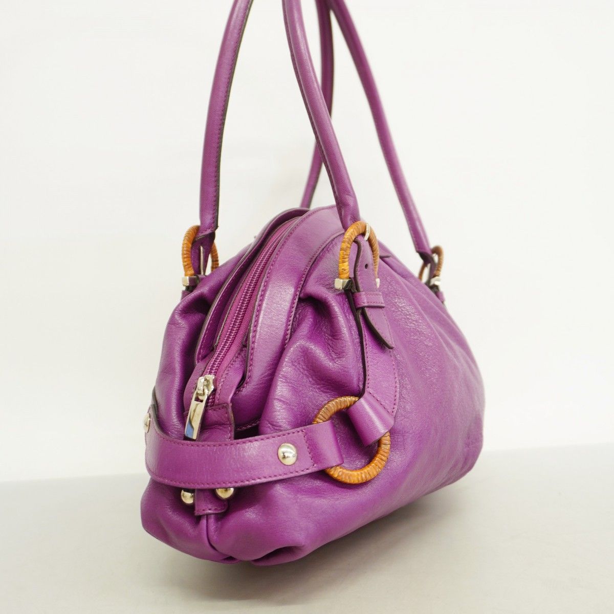 5oe5784】サルヴァトーレフェラガモ ハンドバッグ ガンチーニ レザー