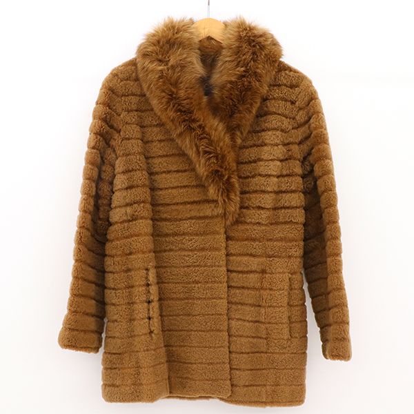 パロディ palody ファーコート ミドル ハーフ 毛皮 1F-3009 フォックス