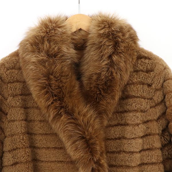 パロディ palody ファーコート ミドル ハーフ 毛皮 1F-3009 フォックス