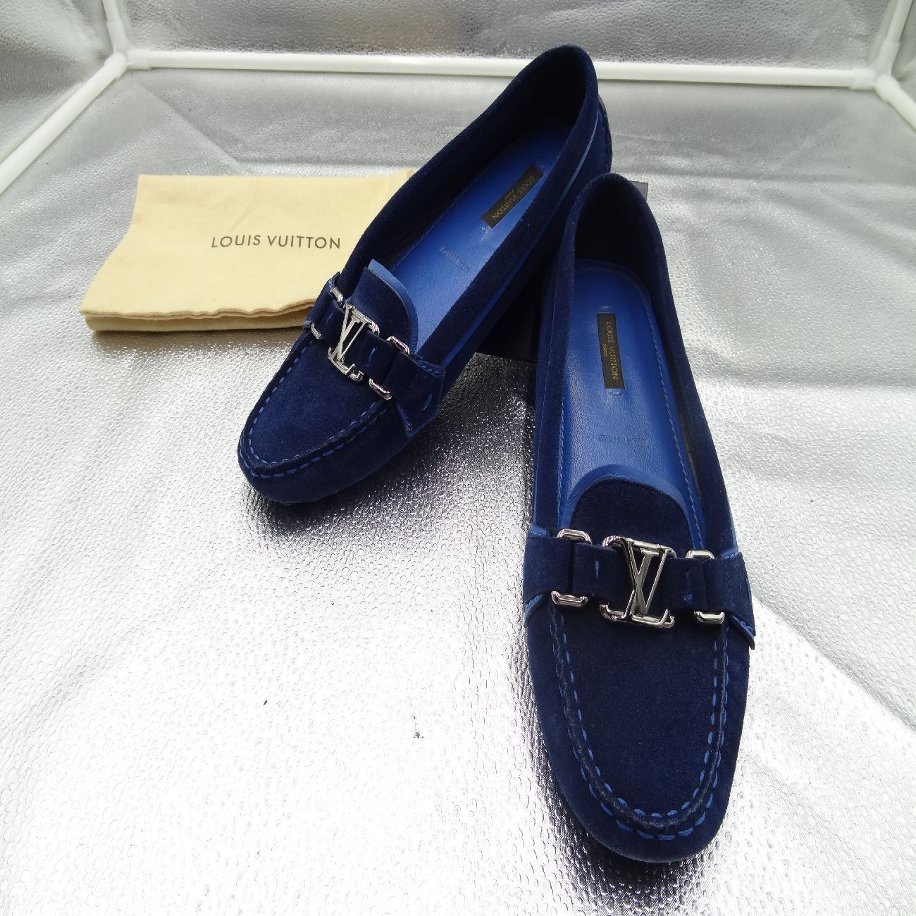 ルイヴィトン LOUISVUITTON ドライビングシューズ 23.5cm 青