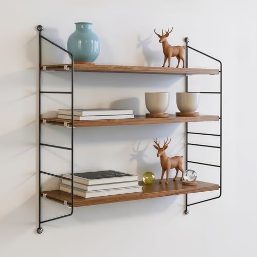 ウォールシェルフ 壁 棚 壁を傷つけない取り付け方提供 高さ調節 ウォールラック 石膏ボード おしゃれ 北欧 リビング 書斎 洗濯機上に適用 ブラウン a 7 f 087 9