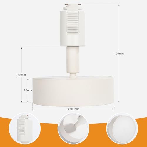Hzfluo ダクトレール用スポットライト LED照明 100 W相当 広範囲な発光 取付け簡単 器具一体型 電球色3000 K 角度調節 ライティングレールライト インテリア 925 lm 10 W ホワイト セット ffcfa 510