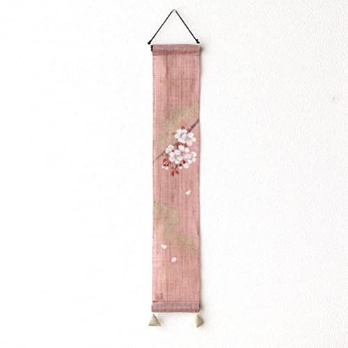 タペストリー 桜 おしゃれ 壁掛け 和風 和モダン 和室 麻 縦長 春 ピンク 小さい 豆タペストリー サクラ 7 a 526867