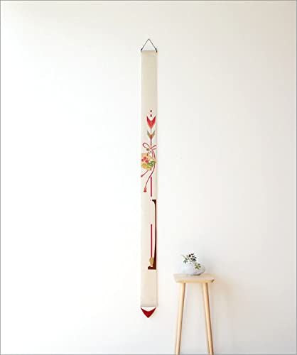 タペストリー お正月 壁掛け 壁飾り おしゃれ 和風 和モダン 麻 縦長 和室 松竹梅 廊下 玄関 かわいい 手描き 細タペストリー 破魔矢 be 3 ea 814