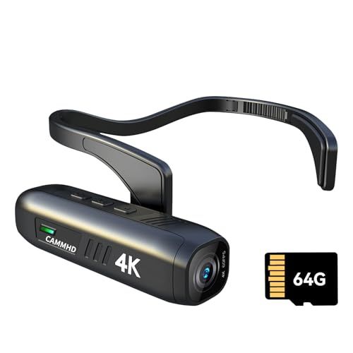 CAMMHD C 2 64 G ビデオカメラ 4 K ボディカメラ 2200 mAh 5 7時間の作業 六軸手ブレ補正 ウェラブルカメラ WiFi接続 携帯電話APPコントロールに接続 ヘッドカメラ 会議 旅行 Vlogの撮影 fac 55539