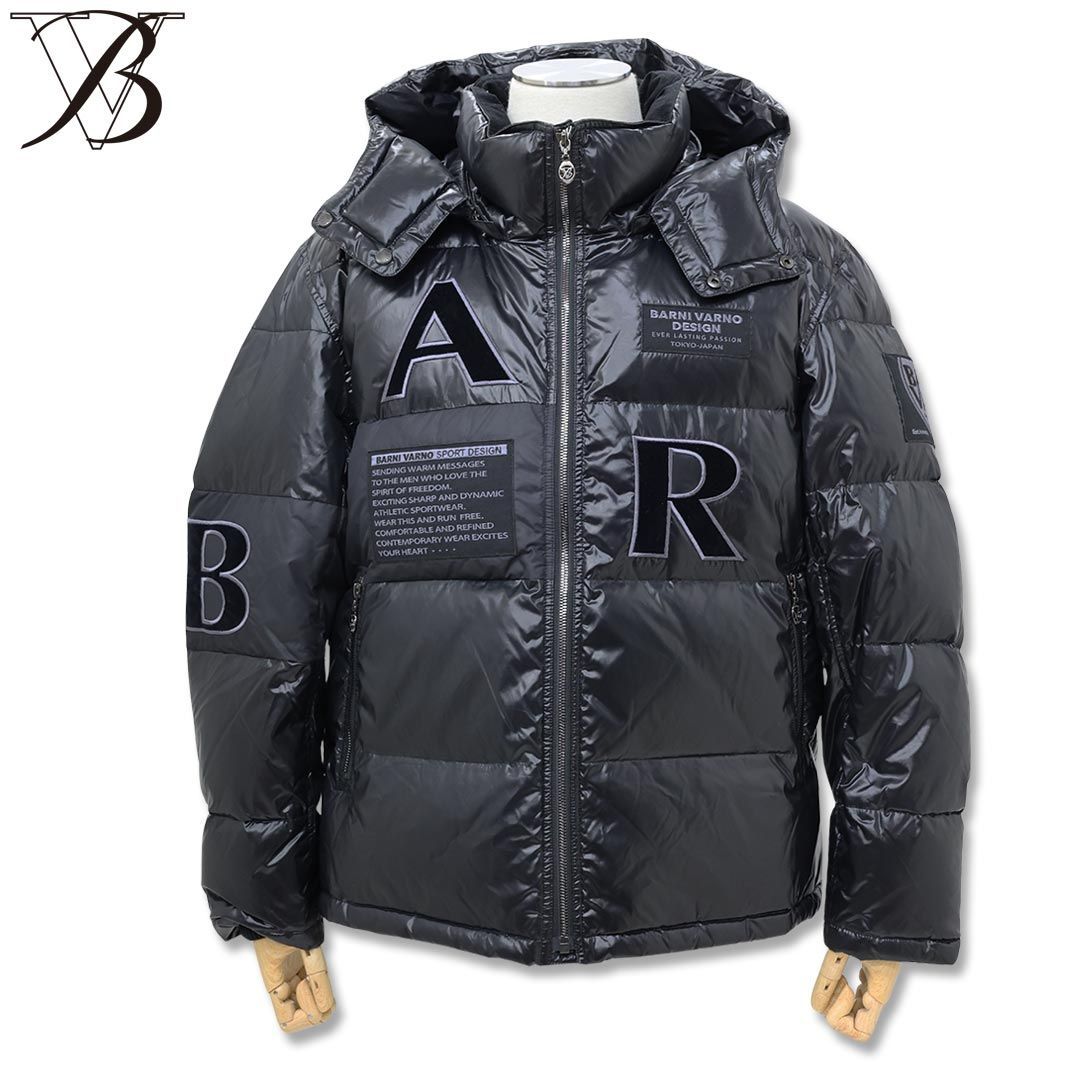 バーニヴァーノ BARNI VARNO ロゴ デザイン ダウンジャケット Lサイズ