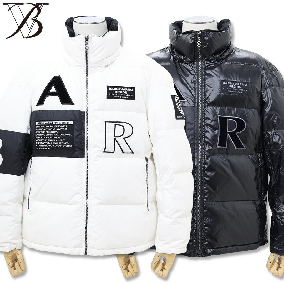 バーニヴァーノ BARNI VARNO ロゴ デザイン ダウンジャケット Lサイズ