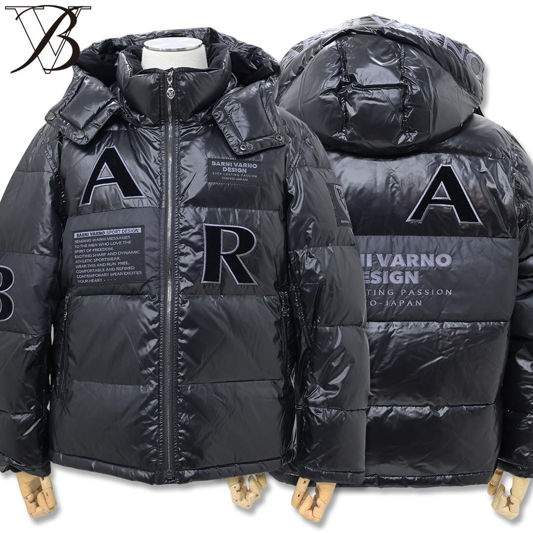 バーニヴァーノ BARNI VARNO ロゴ デザイン ダウンジャケット Lサイズ
