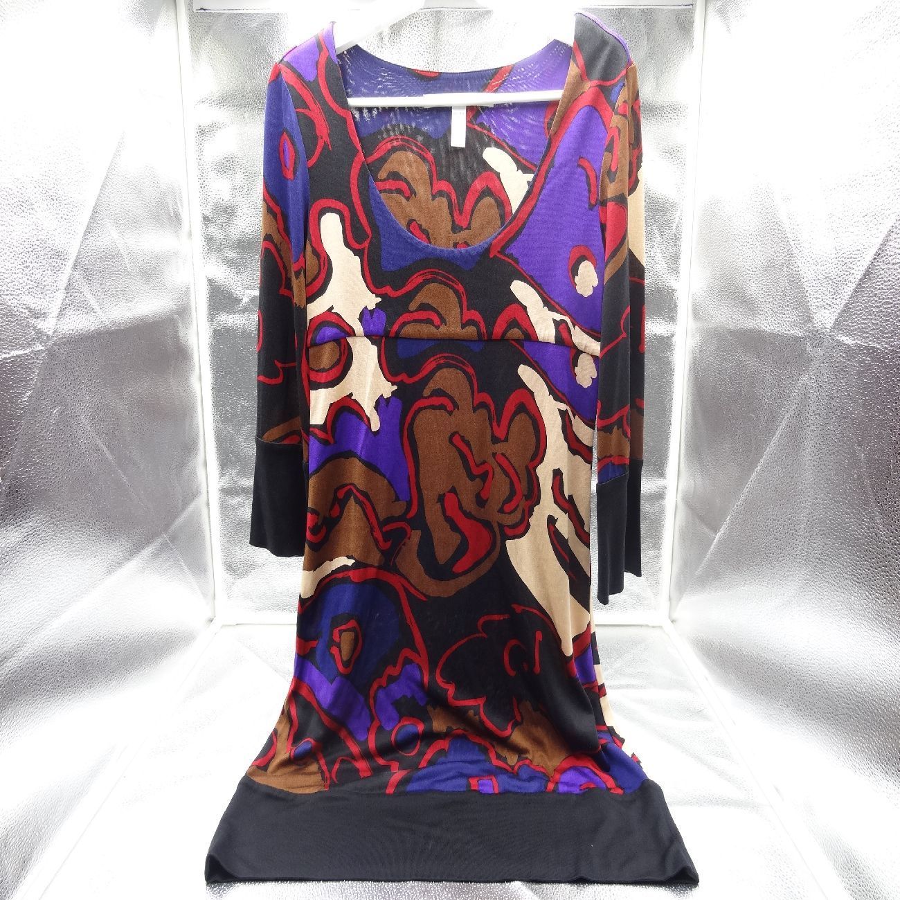 ダイアンフォンファステンバーグ シルク ワンピース サイズ0 総柄 肩幅