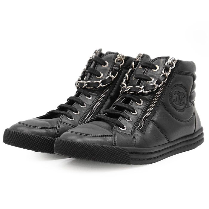 極美品】CHANEL シャネル レザースニーカー G31316 COCOマーク