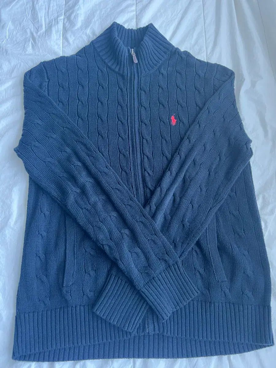 ポロラルフローレン 半袖ケーブルニット ネイビー L bio L108324022