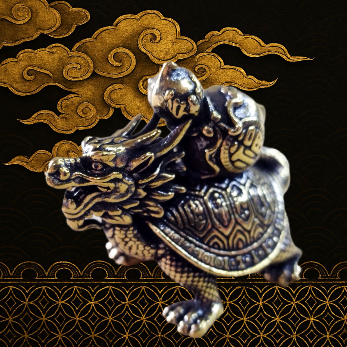 A40 龍亀 × ひょうたん 真鍮製 開運置物 🐲🐢 幸運・繁栄・金運・健康