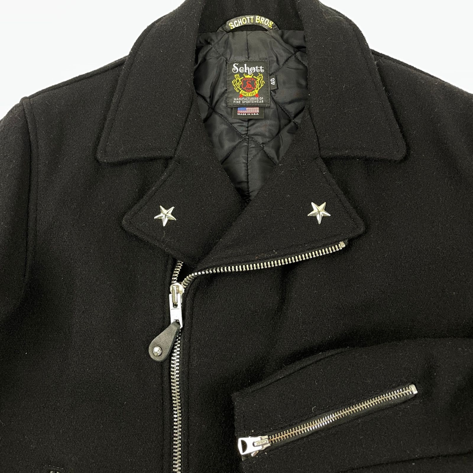 ジャケット・アウター schott P-JKT SCHOTT N.Y.C. ショット 7068 WOOL PEA COAT ZIP FRONT ワンスター