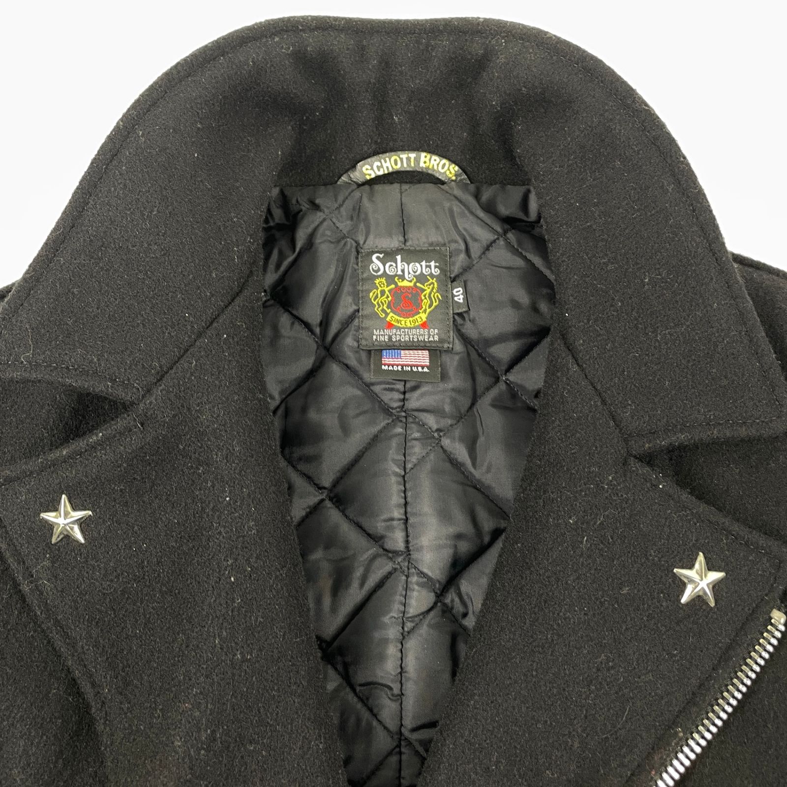 SCHOTT N.Y.C. ショット 7068 WOOL PEA COAT ZIP FRONT ワンスター