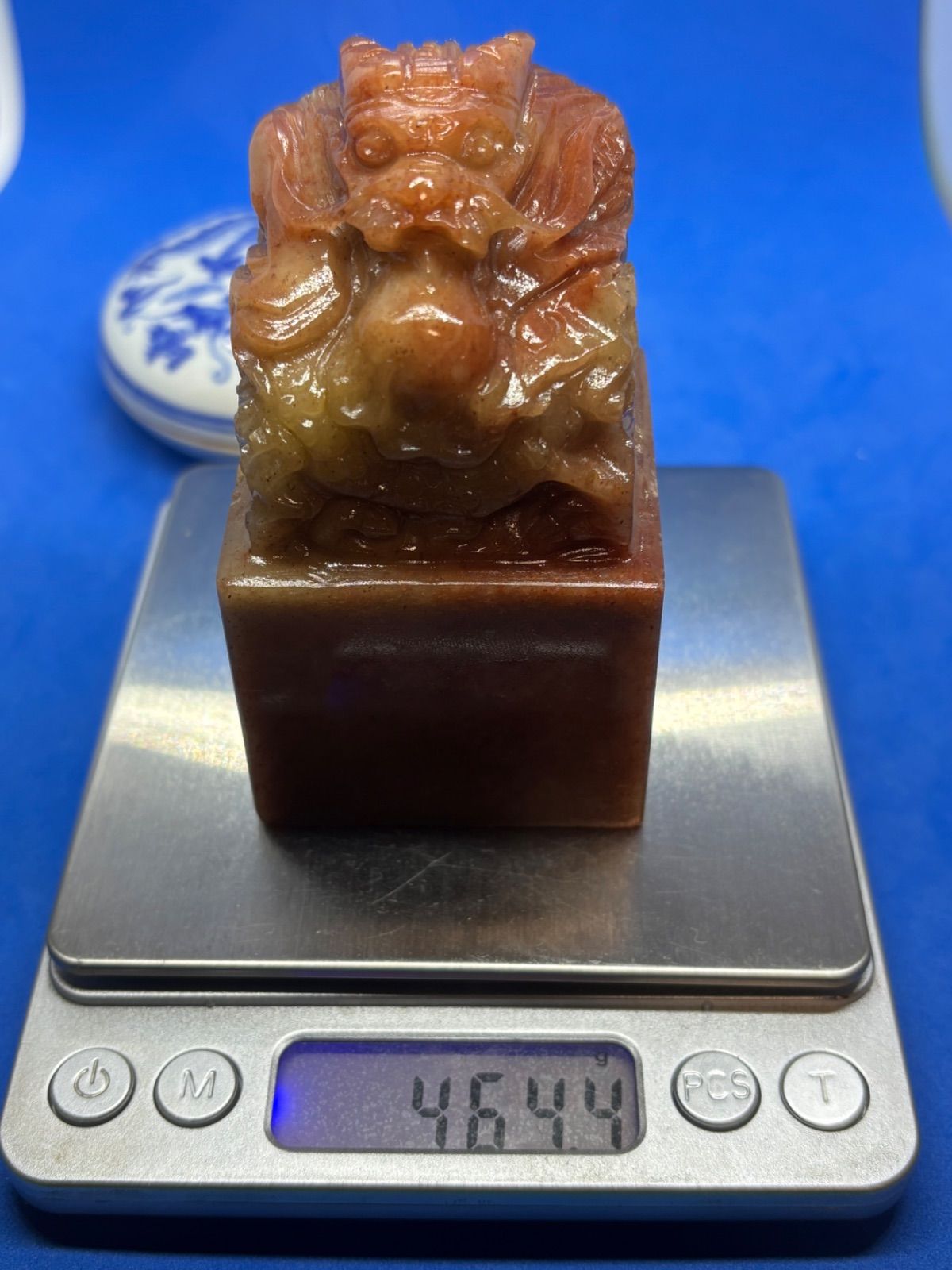 極美品 寿山石 印章 精雕“龙吐珠” 50×50×87mm - メルカリ