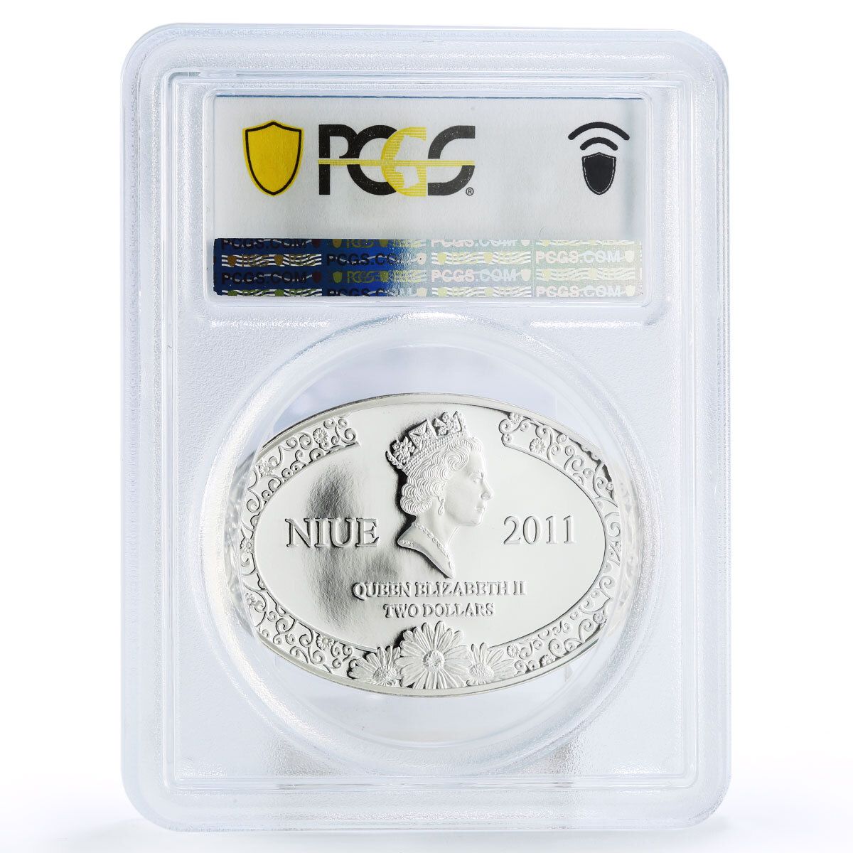 ニウエ 2ドル 家族愛 忠誠 コウノトリ 鳥類 動物 PR69 PCGS 銀貨 2011