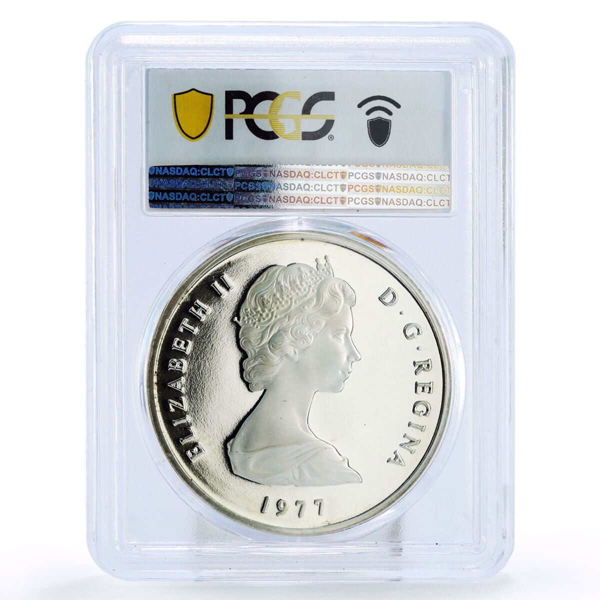 タークス・カイコス諸島 20クラウン ジョージ3世 PR65 PCGS 銀貨 1977
