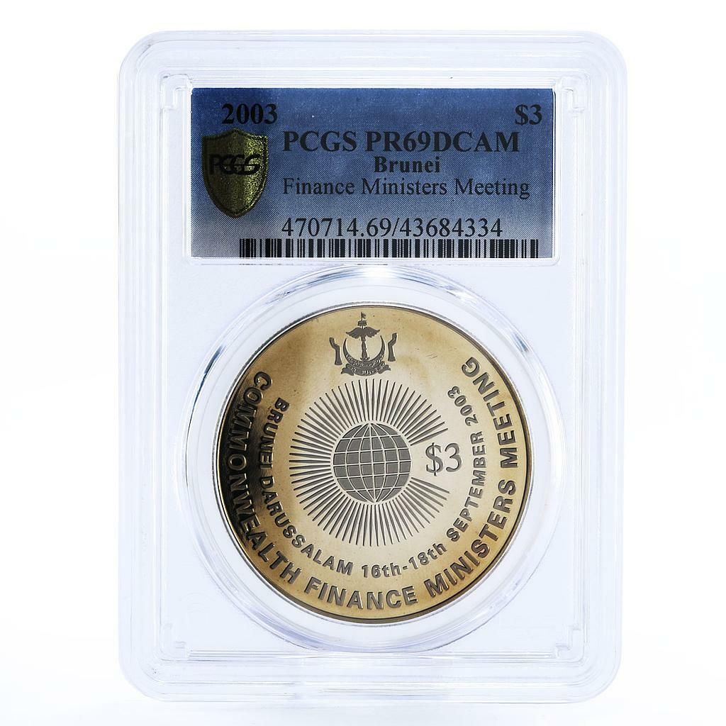 ブルネイ 3ドル 英連邦財務大臣会議 PR 69 PCGS CuNi コイン 2003年