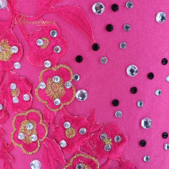 ピンク フリル付きスワロフスキー 社交ダンスドレス 発表会 ダンスパーティ 社交ダンス用ドレス ピンク フリル付き社交ダンスウェア M-L 社交