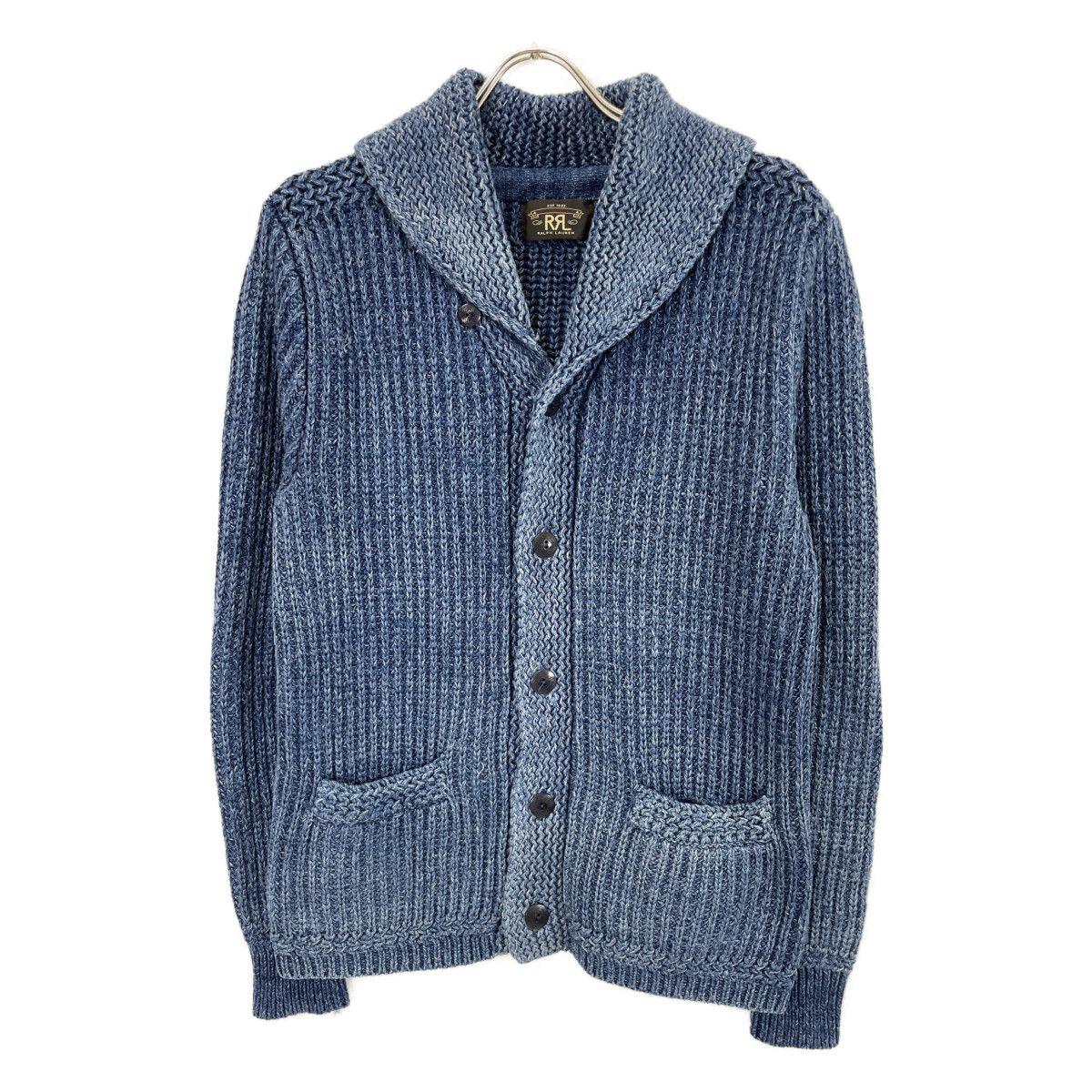 RRL ダブルアールエル ｲﾝﾃﾞｨｺﾞ ﾃﾞｨｽﾄﾚｽﾄ ｼｮｰﾙｶﾗｰ ｺｯﾄﾝ×ﾘﾈﾝ ｶｰﾃﾞｨｶﾞﾝ M