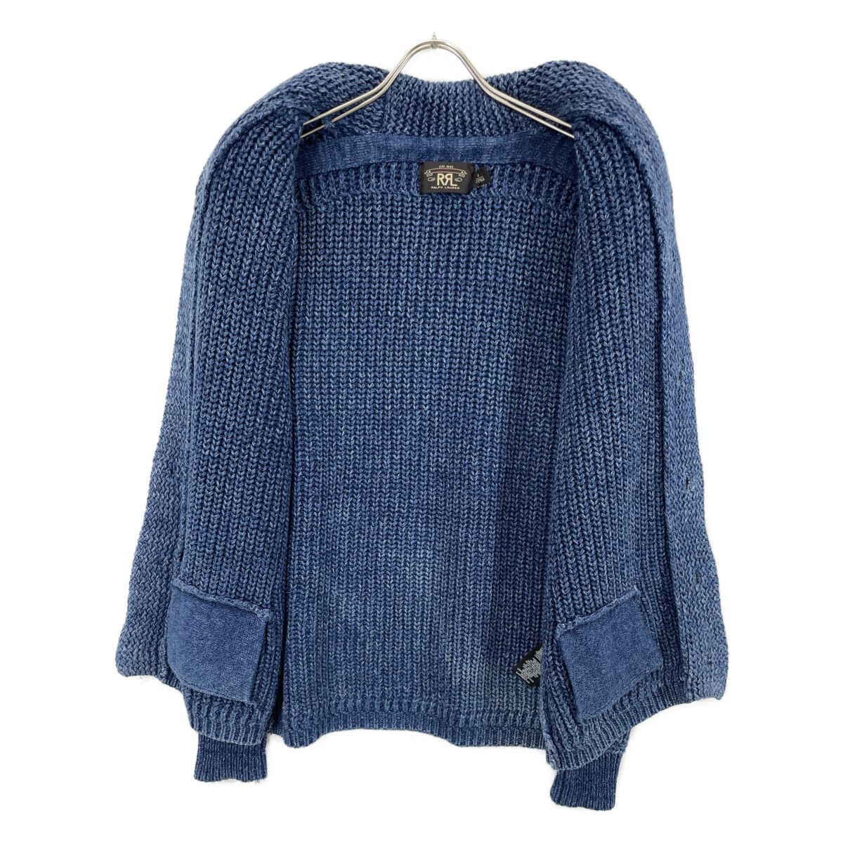 RRL ダブルアールエル ｲﾝﾃﾞｨｺﾞ ﾃﾞｨｽﾄﾚｽﾄ ｼｮｰﾙｶﾗｰ ｺｯﾄﾝ×ﾘﾈﾝ ｶｰﾃﾞｨｶﾞﾝ M