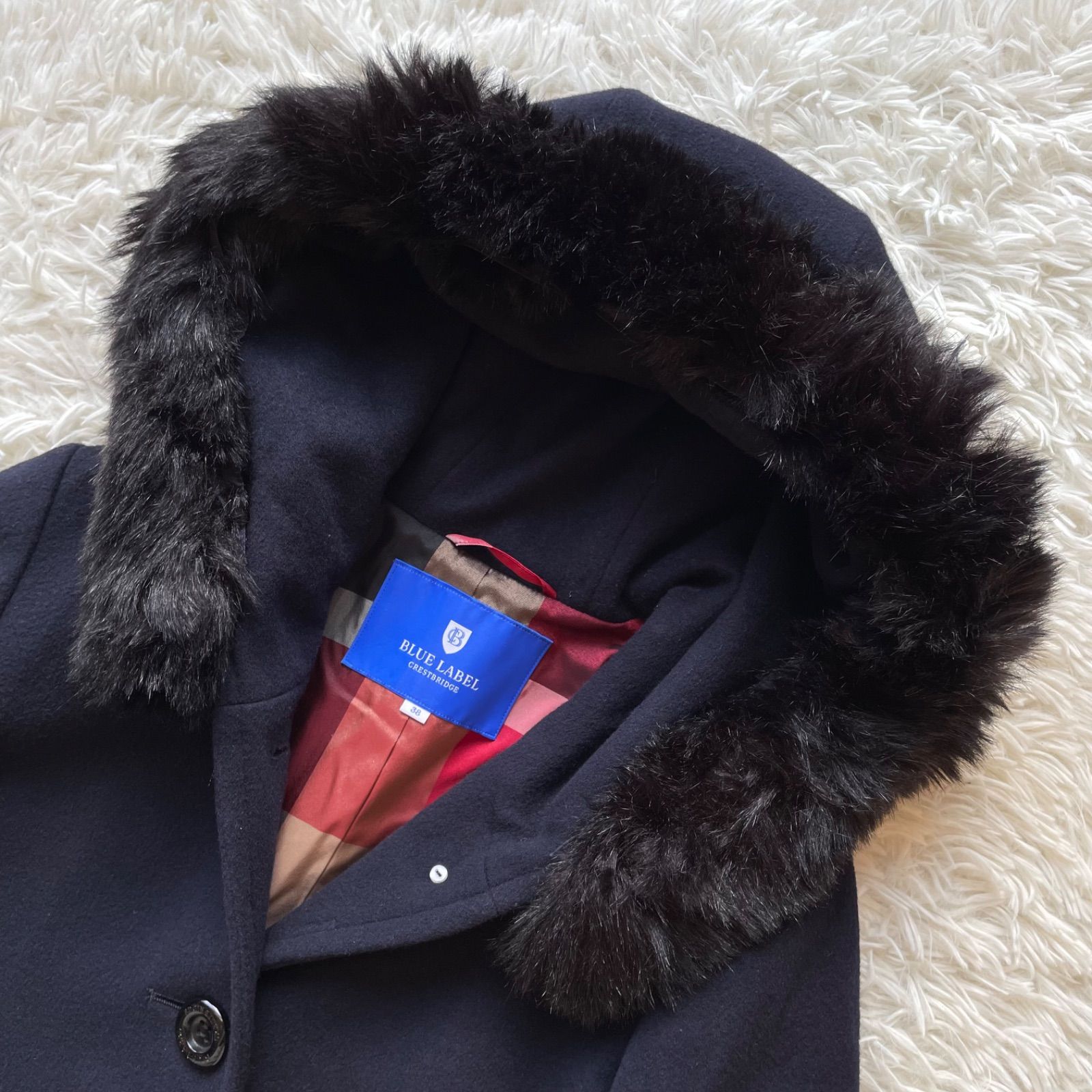 新品タグ付き✨ブルーレーベルクレストブリッジ ロングコート 2WAY 紺 38 ブルーレーベルクレストブリッジ BLUE LABEL CRESTBRIDGE ライト