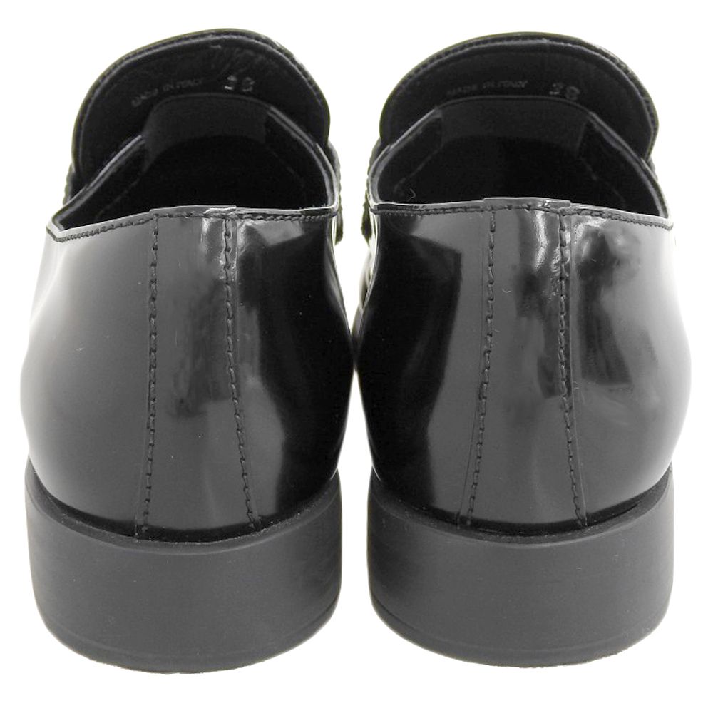 PRADA プラダ チョコレート ブラッシュドレザー ローファー シューズ