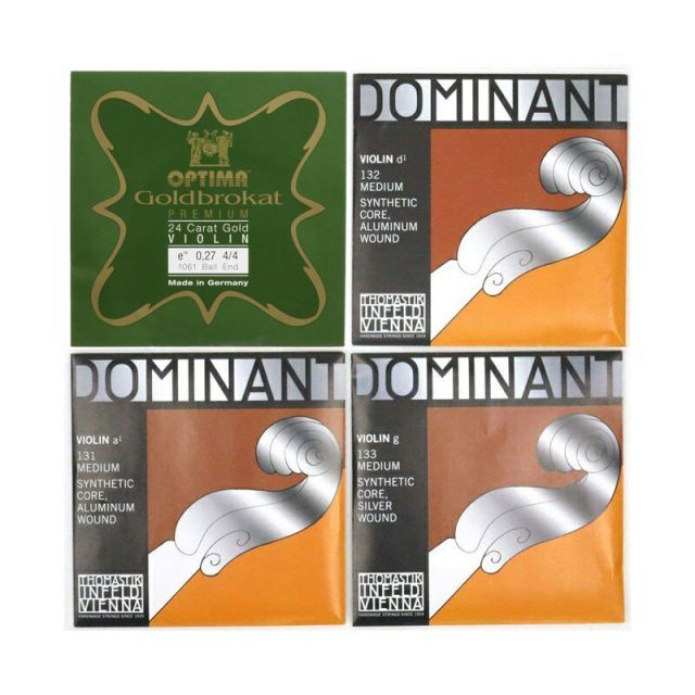 オプティマ ゴールドブラカット ボールエンド0 27 Dominant 131 132 133 バイオリン 弦 セット 4