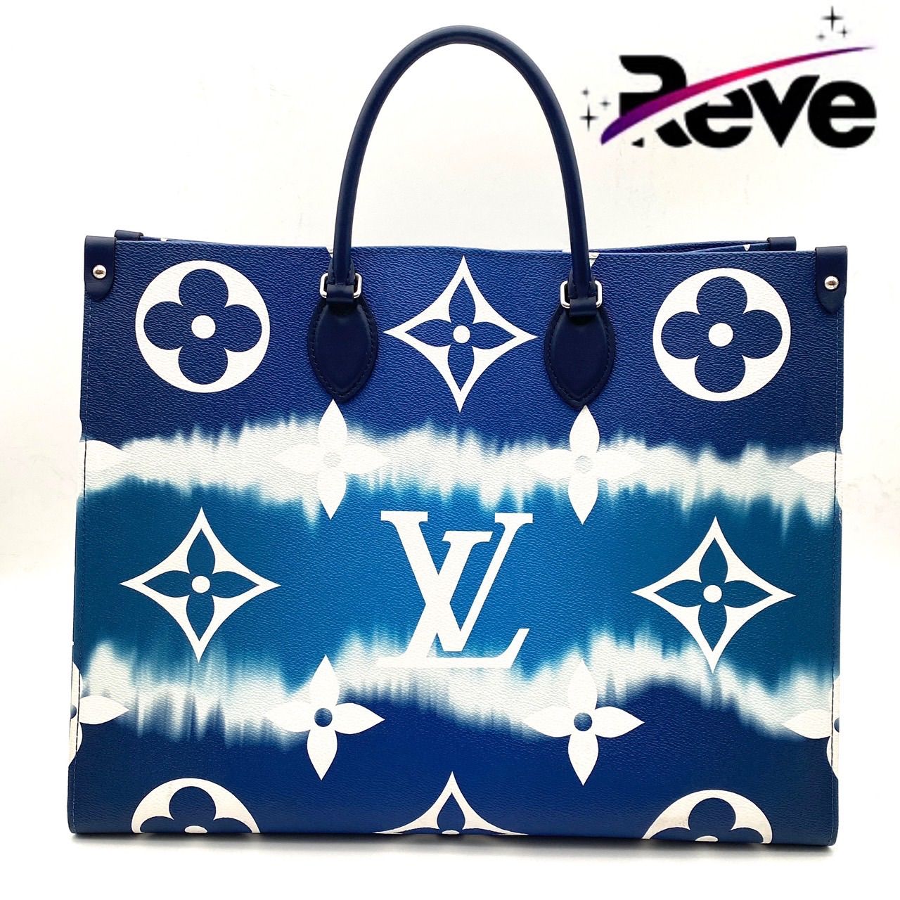 こめひょう鑑定済　トートバッグ/ エスカルオンザゴーGM/モノグラム/ ルイヴィトン モノグラム オンザゴー GM エスカル トートバッグ ブルー