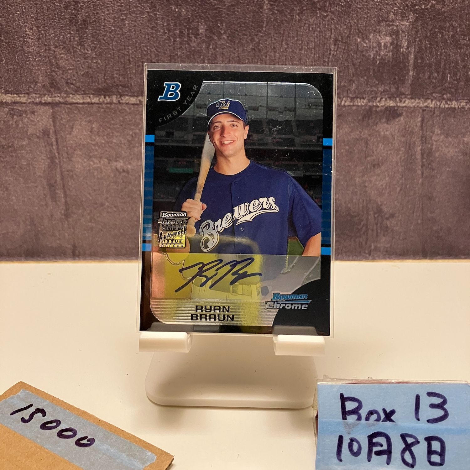 2005 Topps Bowman Chrome Ryan Braun Autograph Milwaukee Brewers First Year カード